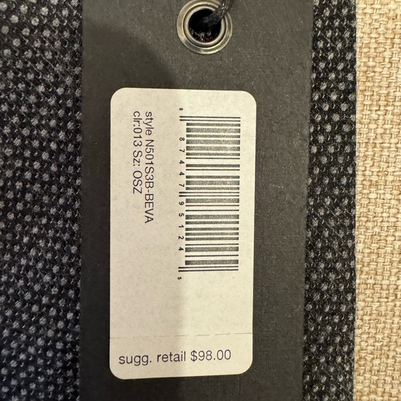 NWT John Varvatos silk tie, charcoal with light gray dots - Picture 3 of 6